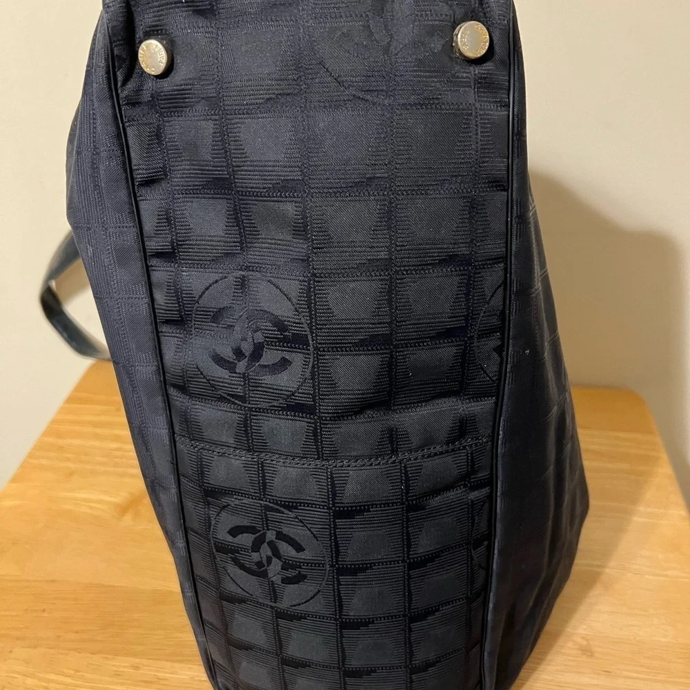 Chanel Black New Travel Line Nylon Tote